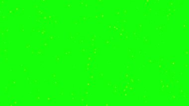 Altın parıltılı parçacıkları döngüye sok. Yeşil, beyaz arkaplanda düşen parçacıklar
