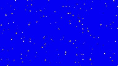 Düşen Altın Folyo Konfeti Mavi Arkaplanda