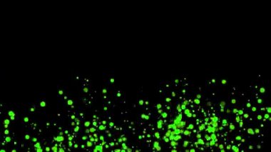 Matte Channel ile siyah, mavi ekranda yeşil konfeti patlaması