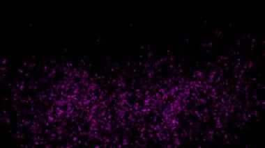 Mor konfeti patlaması. Matte Channel ile birlikte siyah, mavi ekranda.