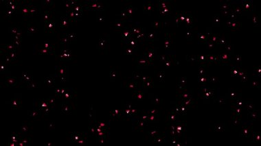 Düşen parlak kırmızı folyo konfeti Matte Channel ile Kara Arkaplanda