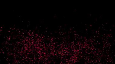 Matte Channel ile siyah, mavi ekranda kırmızı konfeti patlaması