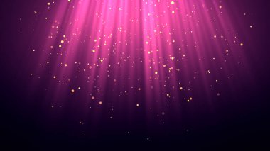 Mor renkli optik mercek ışık ışını sanat arkaplanını parlatıyor. 