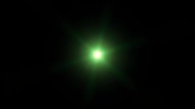 Merkez ışık kaynağından yayılan 10 saniyelik yeşil ışık döngüsü