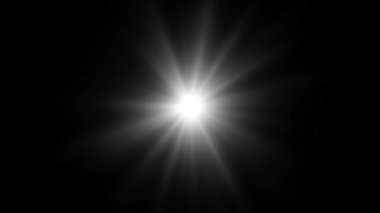 Merkezdeki ışık kaynağından yayılan 10 saniyelik beyaz ışık döngüsü