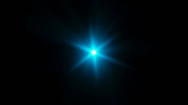 Işık efekti yıldızı parladı. Işık ve parıltı parlıyor. Siyah bir arkaplanda.