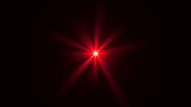 Parlak ışık efektleri, kırmızı parıltılar ve merceklerle parlayan parlaklıklar 