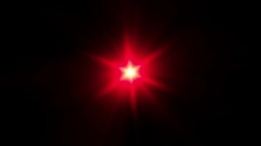 Soyut canlandırma arkaplan kırmızı yıldız dönüşü parçacıklara yaklaşıyor 