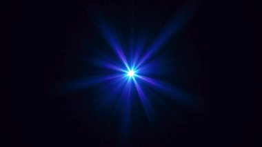 Mavi ilmek optik mercek parlaması canlandırması. Güneş, cennet ışıkları hareket ediyor. 