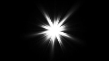 Beyaz döngü Optik lens ışıltısı canlandırması. Güneş, cennet ışıkları hareket ediyor. 