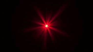 Kırmızı ilmikli optik mercek canlandırması. Güneş, cennet ışıkları hareket ediyor. 