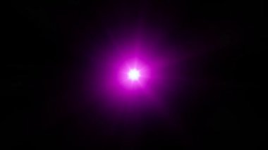 Mor döngülü optik lens canlandırması. Güneş, cennet ışıkları hareket ediyor. 