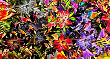 Duvar kağıdı, duvar halısı ve duvar kağıdı için soyut bir çiçek düzenleme dekoru tasarımı