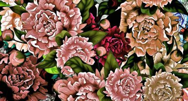 Duvar kağıdı, duvar halısı ve duvar kağıdı için soyut bir çiçek düzenleme dekoru tasarımı