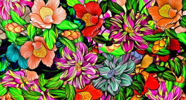 Duvar kağıdı, duvar halısı ve duvar kağıdı için soyut bir çiçek düzenleme dekoru tasarımı