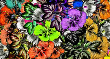 Duvar kağıdı, duvar halısı ve duvar kağıdı için soyut bir çiçek düzenleme dekoru tasarımı