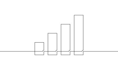Sürekli bir çizgi çizimi. Okun çizim vektörü yukarı. İşletme büyüme ikonu sanatı. Okun yukarı işaret sembolü artırılıyor