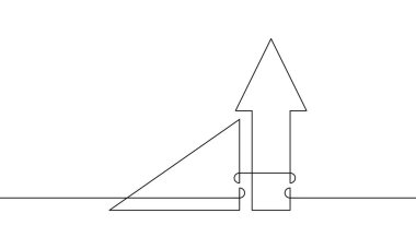 Graph 'ın kesintisiz çizimi. Okun çizim vektörü yukarı. Tek sıra iş büyütme sanatı. Bir satır çizelgeye itiraz ediyorum. Artan okun sembolü. Düz simge