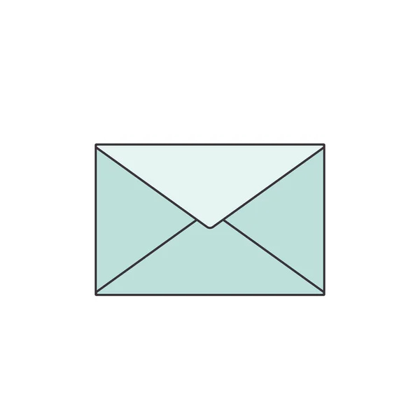 Vetor Isolado Arte Finala Fechado Envelope Azul Claro Com Contorno — Vetor de Stock
