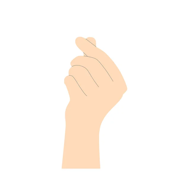 Menschliche Handfläche Mit Gefaltetem Daumen Und Zeigefinger Beige Mit Linien — Stockvektor
