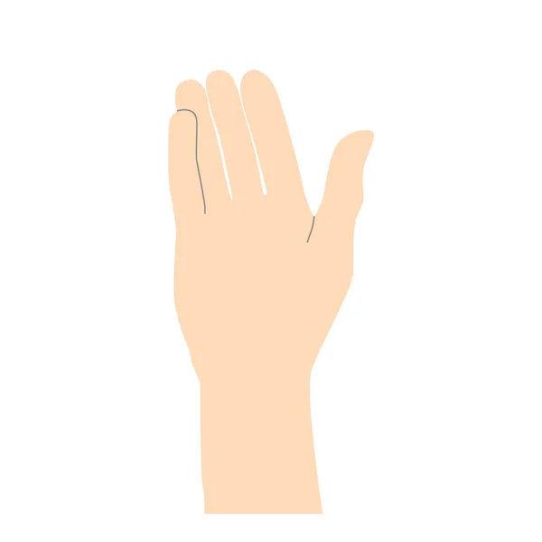 Ανθρώπινο Χέρι Παλάμη Χαιρετισμό Μπεζ Γραμμές Για Τονίσει Σχήμα Μινιμαλιστικό — Διανυσματικό Αρχείο