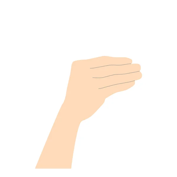 Menschliche Handfläche Beige Mit Linien Zur Betonung Der Minimalistischen Form — Stockvektor