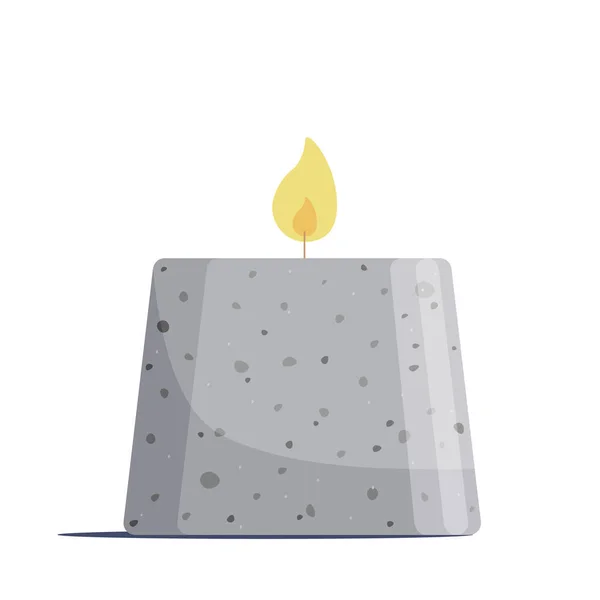 芳香蜡蜡烛形状呈浅灰圆筒状 模仿混凝土的质感 放松和休息的设计元素 矢量说明 — 图库矢量图片