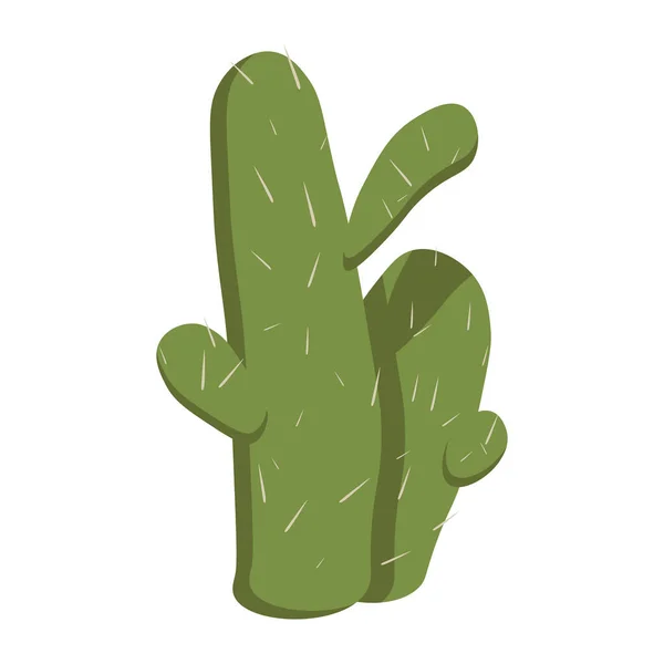 Kaktus Elongated Dengan Duri Elemen Desain Vektor Diisolasi Pada Latar - Stok Vektor