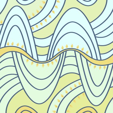 Soyut doğrusal elementlerin çizimi ve mum alevi ve arka plan illüstrasyonuyla nazik renkler. Tasarım ögesi, açık mavi arkaplanda izole edilmiş vektör. Vektör illüstrasyonu