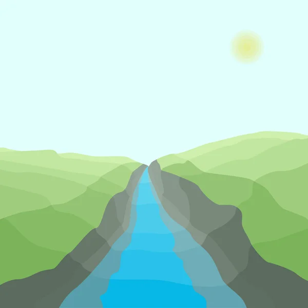 Obrázek Řeky Údolí Zhotoven Sklonem Vektorová Ilustrace Izolovaná Pro Manamanální — Stockový vektor