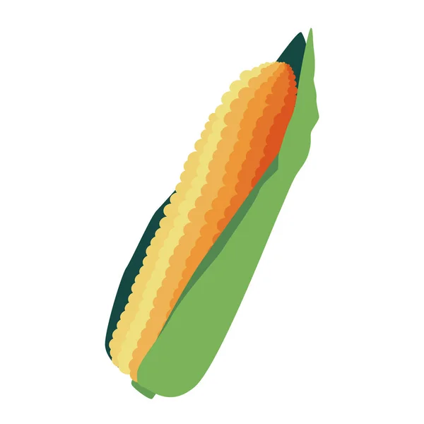 Візерунок Мінімалістичної Ілюстрації Градієнт Одного Вуха Кукурудзи Зеленим Листям Елемент — стоковий вектор