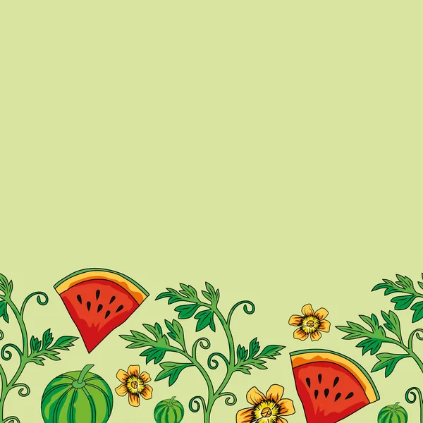 Nahtloses Wassermelonenscheibenmuster Vektor Illustration Für Drucke Eine Für Ein Sommerfest — Stockvektor