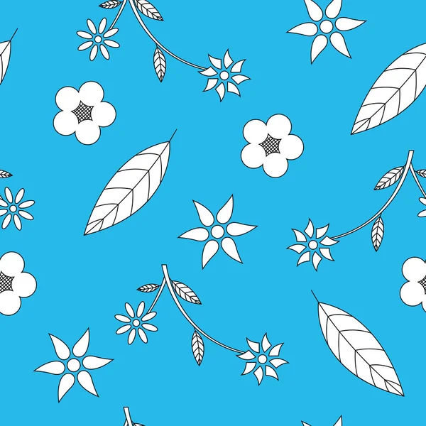 花のシームレスなパターン ベクトル背景 — ストックベクタ