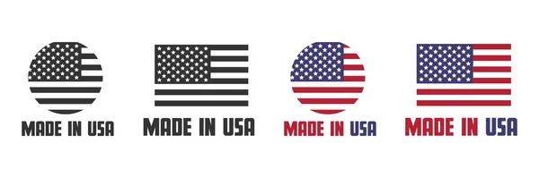 Made Usa Flag Vector Design Template Illustration — Stock Vector