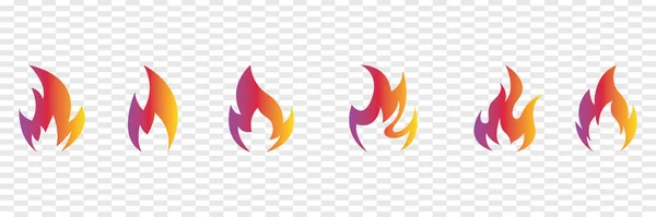 Fire Flame Vector Icon Set Design Modern Vector Icon Design — Stock Vector