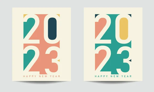 新年快乐2023文本设计模板 现代矢量设计模板 免版税图库矢量图片