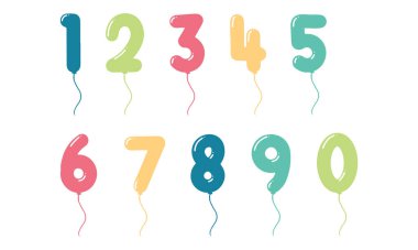 Number Balloons vector. Icon design illustration