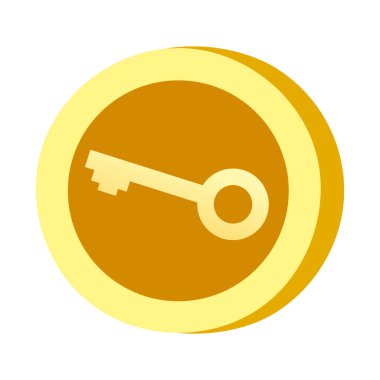 Simge anahtarı şekli. Kumar sembolü, nesne. Vektör illüstrasyon satırı izole edildi