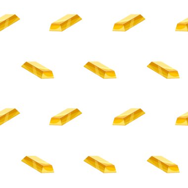 Altın külçeleri kusursuz, külçe külçe altın hazineler lüks. Vektör illüstrasyonu