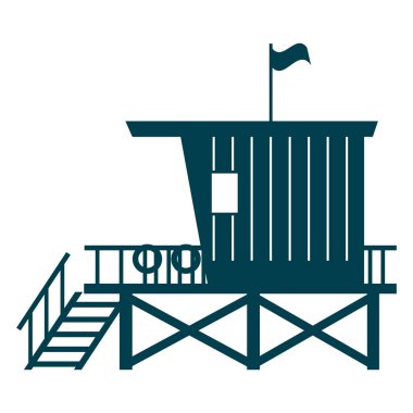 Lifeguard Tower icon. Station beach building illustration style isolated