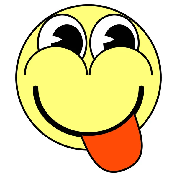 Cartoon Groovy Αστείο Κίτρινο Χαρακτήρα Χαμόγελο Κινουμένων Σχεδίων Vintage Funky — Διανυσματικό Αρχείο