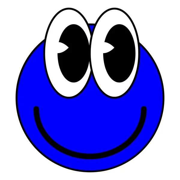 Cartoon Groovy Funny Blue Cartoon Smile Character Vintage Funky Comic — Stock Vector