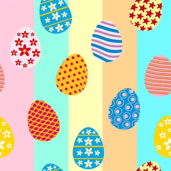 Счастливой Пасхи Бесшовный Шаблон Яйца Праздничный Фон Обои Подарочная Ткань — стоковый вектор
