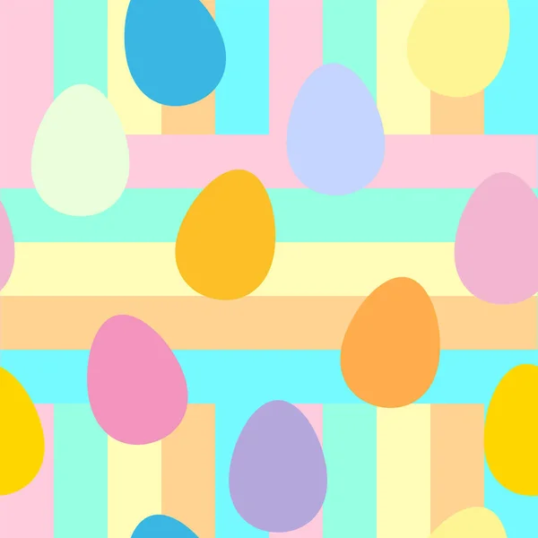 イースターシームレスなパターン 卵のお祝いの春の背景 ギフトファブリック包装紙 プリントベクトルイラスト — ストックベクタ