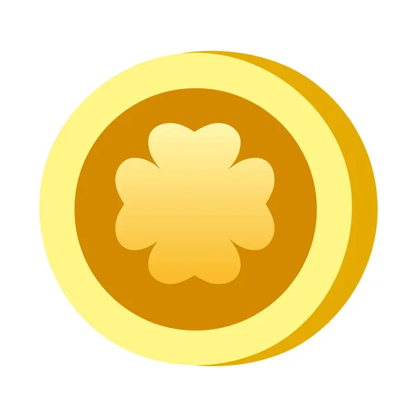 Icon Four Leaf Clover Shape Gambling Symbol Object Vector Illustration — Vettoriale Stock