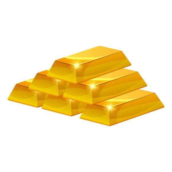 Stapel Goldbarren Symbol Barren Symbol Des Reichtums Währungsinvestitionen Fiskus Luxus — Stockvektor
