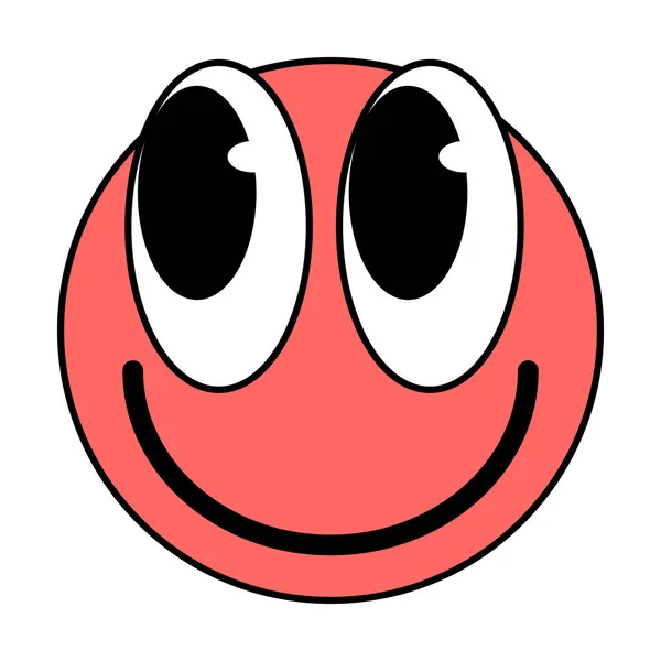 Cartoon Groovy Αστείο Πορτοκαλί Χαρακτήρα Χαμόγελο Κινουμένων Σχεδίων Vintage Funky — Διανυσματικό Αρχείο