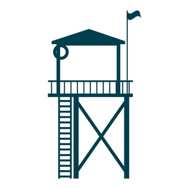 Lifeguard Tower icon. Station beach building illustration style isolated