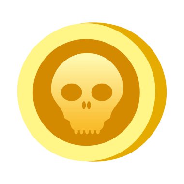 Simge Kafatası şekli. Kumar sembolü, nesne. Vektör çizimi izole edildi