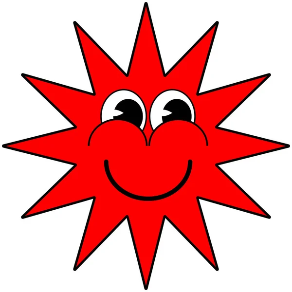 Fajna Kreskówka Śmieszne Uśmiech Geometryczny Kształt Postaci Komiksowych Vintage Czerwona — Wektor stockowy